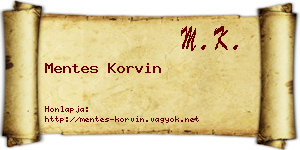 Mentes Korvin névjegykártya